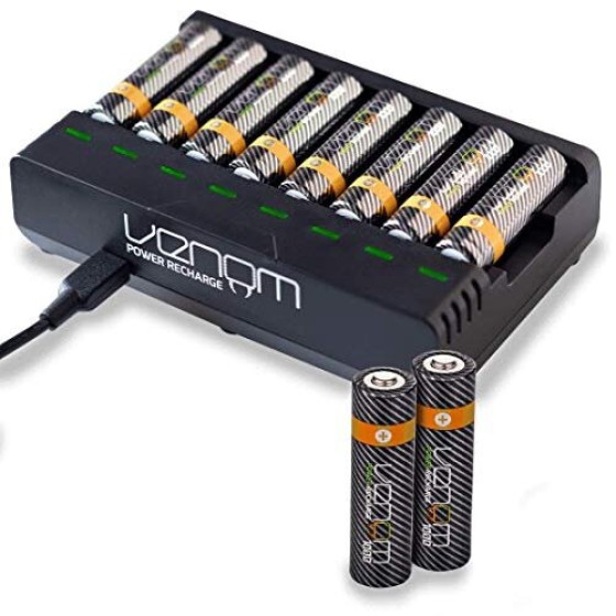 Dock Pengisian Baterai Isi Ulang Venom Power plus 10 x Baterai AA - 1000mAh 1,2V NiMH
